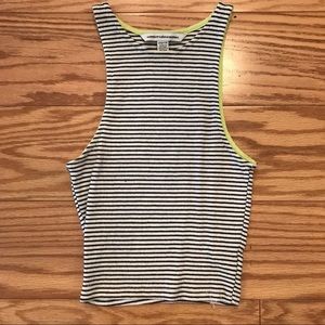 American Eagle Black + White Stripe Tank
